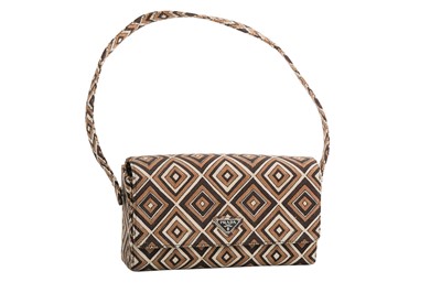 Lot 206 - A PRADA SHOULDER BAG, of printed diamond...