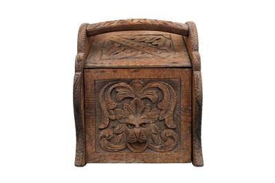 Lot 529 - A WOODEN COAL SCUTTLE