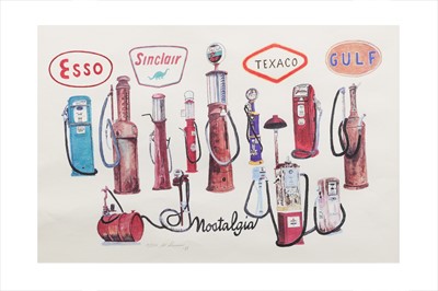 Lot 477 - A PRINT SHOWING VARIOUS PETROL COMPANY LOGOS,...
