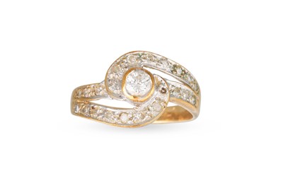 Lot 22 - A DIAMOND SET CLUSTER SWIRL RING, set with...