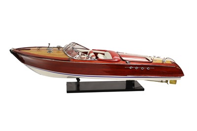 Lot 219 - AN ITALIAN MODEL BOAT OF THE RIVA AQUARAMA,...
