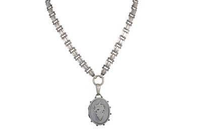 Lot 13 - A LATE VICTORIAN SILVER NECKPIECE, shaped and...