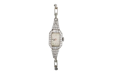 Lot 151 - A VINTAGE LADY'S DIAMOND SET COCKTAIL WRIST...