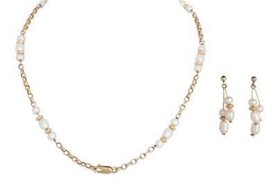 Lot 157 - A CULTURED PEARL SET, to include a pair of...