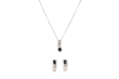Lot 51 - A SAPPHIRE SET 'MILLENNIUM' PENDANT, mounted...
