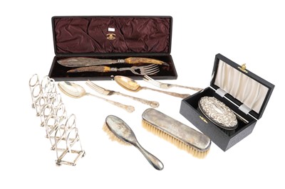 Lot 482 - AN INTERESTING COLLECTION OF SILVER BACKED...