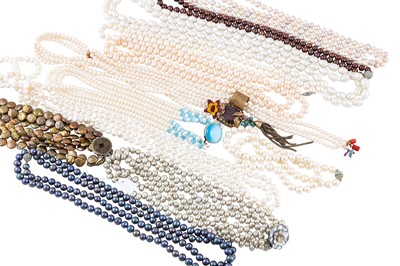 Lot 242 - A COLLECTION OF PEARL NECKLACES, some fresh...