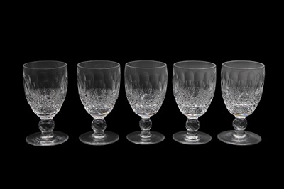 Lot 493 - FIVE VINTAGE IRISH WATERFORD CRYSTAL CLARET...