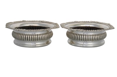 Lot 499 - A PAIR OF WINE COASTER, Old Sheffield plate,...