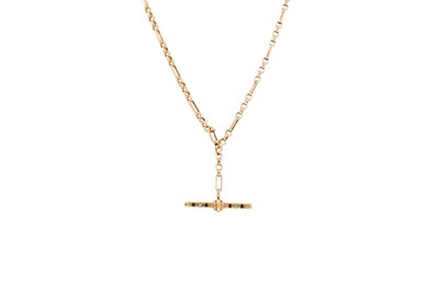 Lot 255 - A 9CT YELLOW GOLD FANCY LINK NECK CHAIN,...