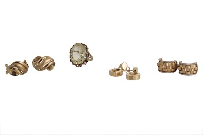 Lot 213 - TWO PAIRS OF 14CT GOLD EARRINGS, together with...