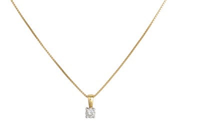 Lot 269 - A DIAMOND SOLITAIRE PENDANT, round brilliant...