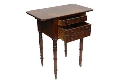 Lot 543 - A GEORGE III MAHOGANY IRISH DOUBLE DROP LEAF...