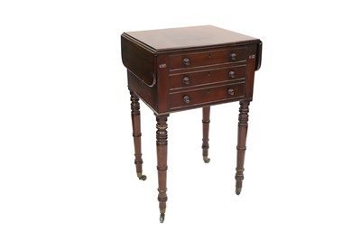 Lot 543 - A GEORGE III MAHOGANY IRISH DOUBLE DROP LEAF...