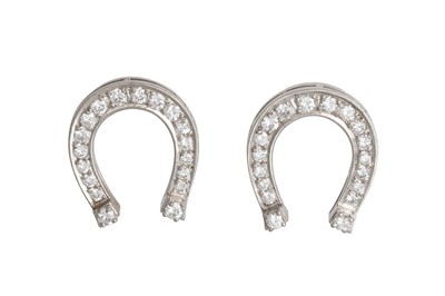 Lot 283 - A PAIR OF DIAMOND EARRINGS, modelled as horse...
