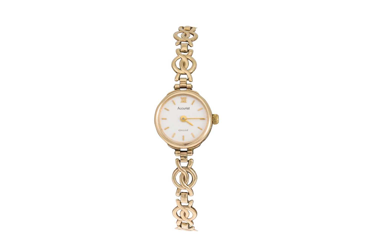 Lot 8 - A 9CT GOLD LADY'S VINTAGE ACCURIST WRIST WATCH,...