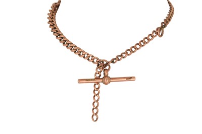 Lot 423 - A 9CT GOLD ANTIQUE ROSE GOLD GRADUATED ALBERT...