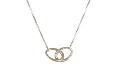 Lot 344 - A SILVER TIFFANY & CO. PENDANT, interlinked...