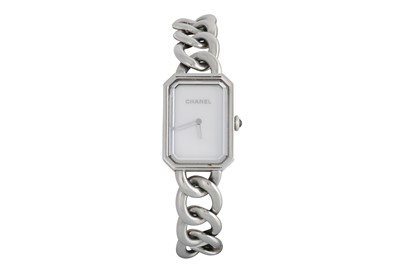 Lot 517 - A LADY'S STAINLESS STEEL CHANEL WRIST WATCH,...
