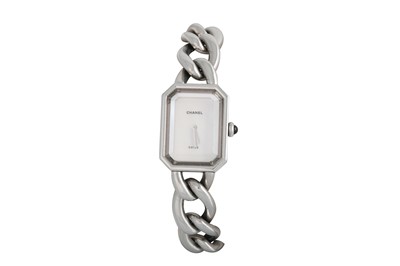 Lot 518 - A LADY'S STAINLESS STEEL CHANEL WRIST WATCH,...