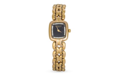 Lot 426 - A LADY'S RAYMOND WEIL WRIST WATCH, black face,...