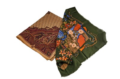 Lot 560 - A GUCCI FLORAL SHOULDER SCARF, together with...