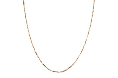 Lot 233 - A VINTAGE 14CT GOLD TROMBONE LINK CHAIN, 24",...