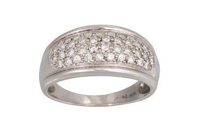 Lot 249 - A DIAMOND DRESS RING, pavé set in 18ct white...