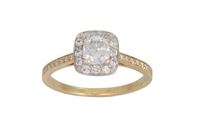 Lot 256 - A DIAMOND HALO CLUSTER RING, mounted in 18ct...