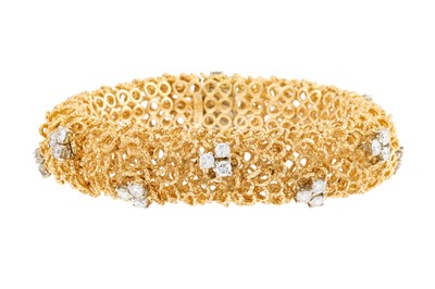 Lot 358 - A 1970S ITALIAN DIAMOND SET BRACELET, of...