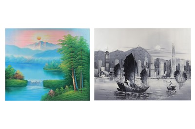 Lot 228 - A PAIR OF ASIAN PAINTINGS, one showing a...