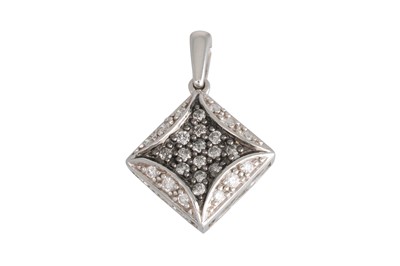 Lot 175 - A DIAMOND PENDANT, of square form, pavé set in...