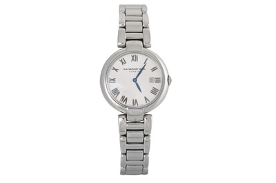 Lot 474 - A LADY'S RAYMOND WEIL WRIST WATCH, white face,...