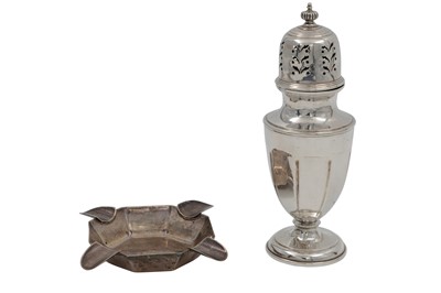 Lot 614 - A PRE-WAR SILVER SUGAR CASTER, Birmingham 1933,...