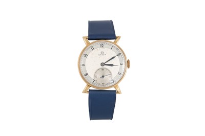 Lot 419 - A VINTAGE OMEGA 18CT GOLD WRISTWATCH, two-tone...