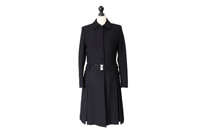 Lot 568 - A LADY'S BLACK PRADA COAT, the tailored coat...