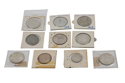 Lot 536 - A COLLECTION OF TEN IRISH 2/- AND 2/6 SILVER...