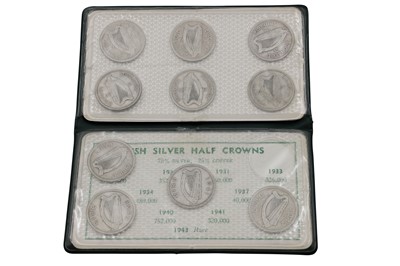 Lot 538 - ONE COMPLETE SET OF TEN IRISH SILVER COINS,...