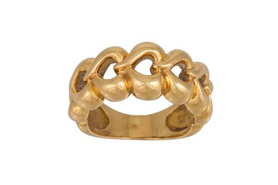 Lot 444 - A VAN CLEEF & ARPEL OPEN HEARTS RING, mounted...