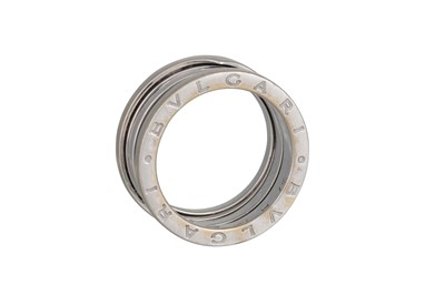 Lot 445 - AN 18CT WHITE GOLD BVLGARI B-ZERO RING, size O...