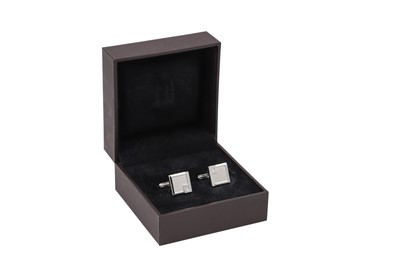 Lot 628 - A PAIR OF DUNHILL SILVER CUFFLINKS, art deco...