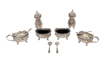 Lot 463 - A SET OF SIX IRISH SILVER HALLMARK CONDIMENTS,...