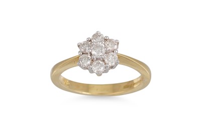 Lot 212 - A DIAMOND CLUSTER RING, the brilliant cut...