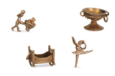 Lot 24 - FOUR 9CT GOLD CHARMS, 9 g.