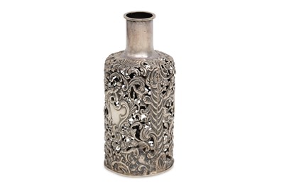 Lot 489 - A SILVER PERFUME BOTTLE HOLDER, London 1891,...