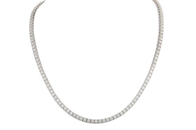 Lot 237 - A DIAMOND LINE NECKLACE, the brilliant cut...