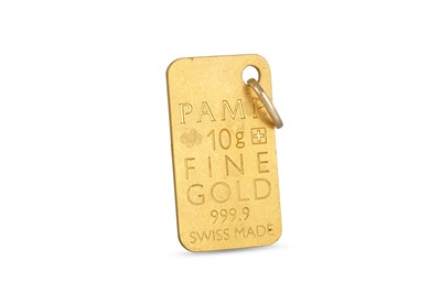 Lot 201 - A 10 G. GOLD INGOT BY PAMP, SWITZERLAND, 999.9...