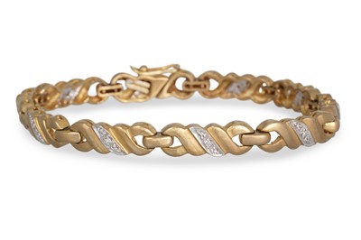 Lot 241 - A STONE SET FANCY LINK BRACELET, mounted in...