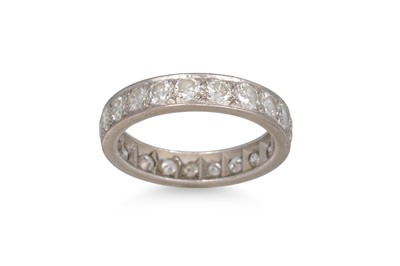 Lot 307 - A DIAMOND FULL BANDED ETERNITY RING, mounted...