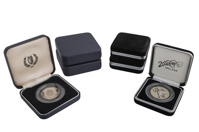Lot 407 - THREE IRISH MILLENNIUM PROOF SILVER £1 COINS,...